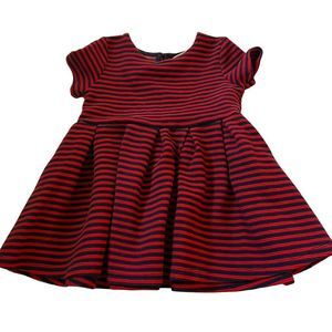 Little Girl’s‎ Sz 18 Months Joe Fresh Striped Dress Red Dark Blue Toddler Dress